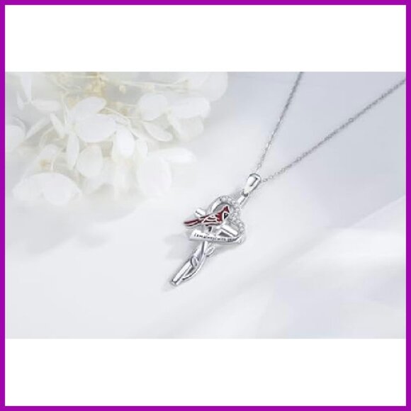 Sterling Silver Cross Pendant Necklace 18 Inch Chain Religious Gift - Picture 5 of 7